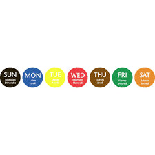 DAY DOTS / 1" REMOVABLE / SUNDAY - SATURDAY (PACK)