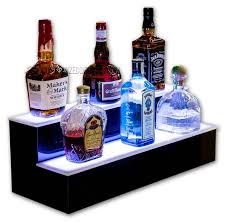 LIQUOR SHELF / 2 TIER / BLACK / MULTI COLOR LED'S / 24"