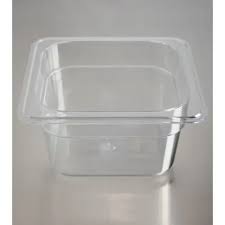 1/6 SIZE CLEAR POLYCARBONATE 4" FOOD PAN (EACH)