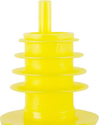 YELLOW NEON PLASTIC POUR SPOUTS (DOZEN)