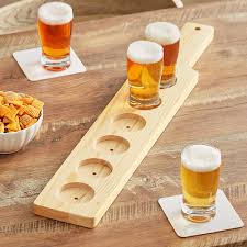 NATURAL WOOD BEER SAMPLER PADDLE