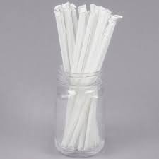 WRAPPED CLEAR STRAWS / 8" (24/500/12,000) [WCS] [EACH]