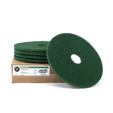 HEAVY-DUTY GREEN SCRUBBING FLOOR PADS / 17" DIAMETER