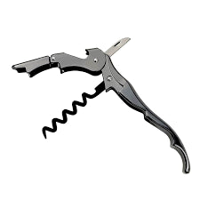 BLACK DOUBLE LEVER CORKSCREW WINE KEY