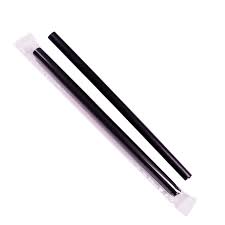 BOBA STRAW / 9 " EXTRA WIDE / POINTED BLACK STRAW / 1,600