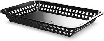 FAST FOOD BASKET / 12" X 8 1/2" X 1 1/2" / BLACK /