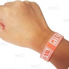 NEON RED/WHITE VIP NUMBERED WRISTBANDS - BOX