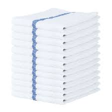BAR TOWEL / BLUE STRIPE /  COTTON / 16 X 19 / 12 PACK