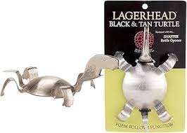 BLACK AND TAN TURTLE BAR SPOON - STAINLESS STEEL