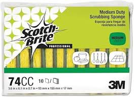 6" X 3 1/2" SPONGE WITH GREEN SCRUBBER - 6/PACK