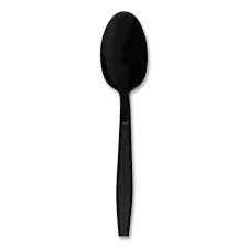 PLASTIC TEASPOON / BLACK HEAVYWEIGHT / 1,000 PER CASE