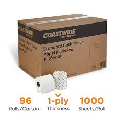 BATH TISSUE / STANDARD ROLL / 1-PLY / 4 X 3.2 / 1,000 SHEET