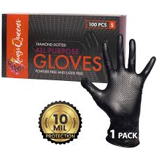 NITRILE GLOVE / SMALL / BLACK  / HD / EMPRESS [10/100/1,000]