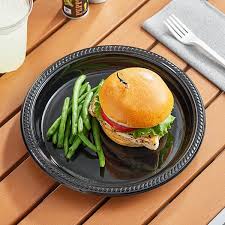 10 INCH PLASTIC PLATE / BLACK (500/CS)