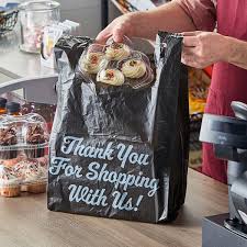 T-SHIRT BAG / 1/5 SIZE / BLACK / 400 PER CASE