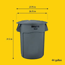 44 GALLON TRASH CAN / GRAY