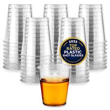 1.5 OZ THICK PLASTIC SHOT CUPS WITH 1.25 OZ POUR LINE /