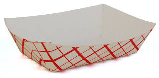 #500 RED CHECK FOOD TRAY / 500 PER CASE