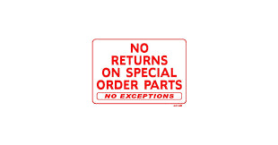 SPECIAL ORDER / NO RETURNS /  NO CANCELLATIONS