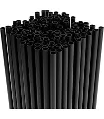 8" UNWRAPPED JUMBO STRAW / BLACK (10/500/5,000) (UWST)