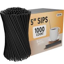 SIP STIR STRAW / 5.25" / BLACK  (10/1,000/10,000)