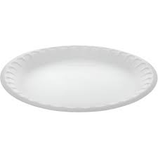 FOAM PLATE / 9" / WHITE / NON-LAMINATED (500/CS)