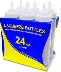SQUEEZE BOTTLES / CLEAR / 24 OZ (6/PACK)