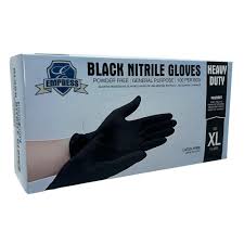 NITRILE GLOVE / MEDIUM / BLACK / HD / EMPRESS [10/100/1,000]