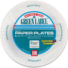 PAPER PLATE / 9" / UNCOATED / 100/PACK (1,000/CS)