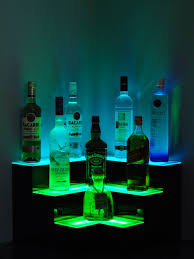 LIQUOR SHELF / 3 TIER / INSIDE CORNER / BLACK / LED (EACH)