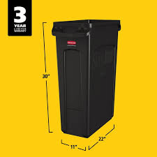 SLIM JIM TRASH CAN / BLACK / 23 GALLON / SPACE SAVER (EACH)