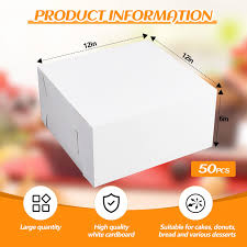 12 X 12 X 6 / WHITE CAKE/BAKERY BOX (50/CS)