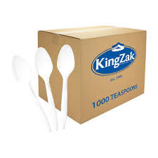 PLASTIC TEASPOON / WHITE /  MEDIUM WEIGHT / 1,000 PER CASE
