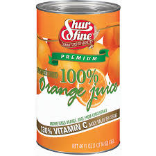 SHELF STABLE 46 OZ ORANGE JUICE CAN