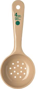PORTION SPOON / 4 OZ / BEIGE AND GREEN (EACH)