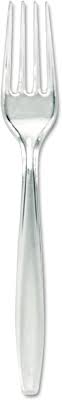 DIXIE / PLASTIC CUTLERY, FORKS, HEAVYWEIGHT, CLEAR,