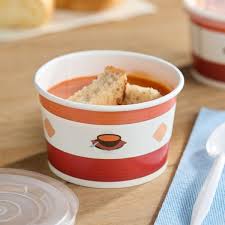 8 OZ PAPER HOT FOOD CUP WITH VENTED PAPER LID / POLY