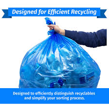 37 X 44 / 45 GALLON / HIGH DENSITY / BLUE RECYCLING BAGS