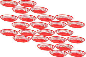 FAST FOOD BASKETS / RED / OVAL 9.25" X 5.75" (DOZEN)
