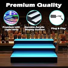 LIQUOR SHELF / 3 TIER / BLACK / MULTI COLOR LED'S / 96"