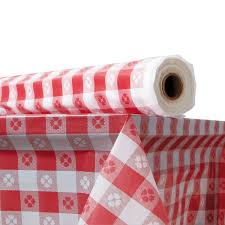 PLASTIC TABLE COVER / RED-WHITE / 40" X 300' (EACH)