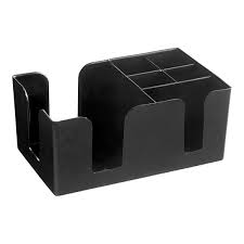 BAR CADDY / 5 COMPARTMENT / BLACK PLASTIC [EACH]
