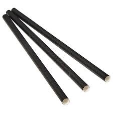 5.75" JUMBO STRAW / BLACK / UNWRAPPED / (50/250/12,500)