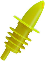 YELLOW NEON PLASTIC POUR SPOUTS (DOZEN)