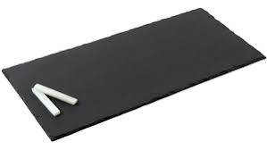 Acopa 15" x 7 1/2" Black Slate Rectangular Tray with