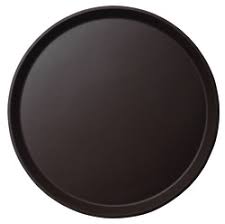 SERVING TRAY / CORK LINED / BLACK / 13" DIAMETER (EACH)