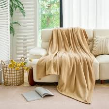 MICRO FLEECE BLANKET / TAN /  QUEEN / 94 X 90 (EACH)