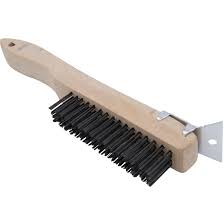 CARBON STEEL WIRE BRUSH / 31" / STAINLESS STEEL HANDLE (EACH
