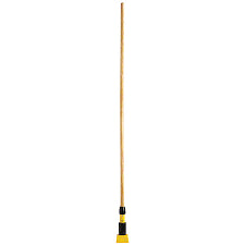 WOODEN MOP HANDLE WITH PLASTIC CLAMP / 60" [EACH]