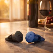 CONE WINE STOPPER- BLACK (PACK OF 2)